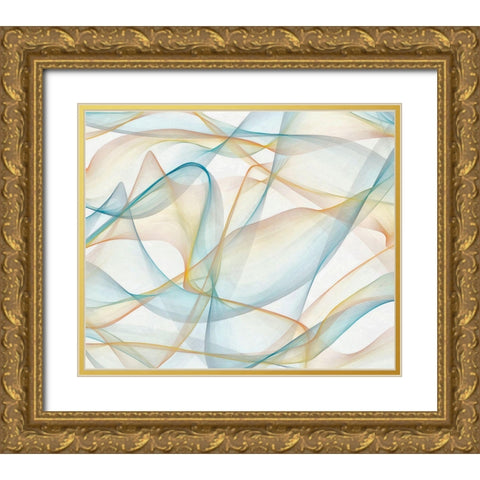 Curves and Waves V Gold Ornate Wood Framed Art Print with Double Matting by Saunders, Alonzo