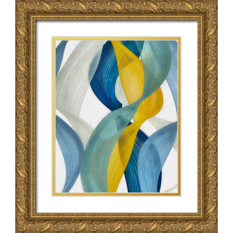 Horizontal Bands II Gold Ornate Wood Framed Art Print with Double Matting by Saunders, Alonzo