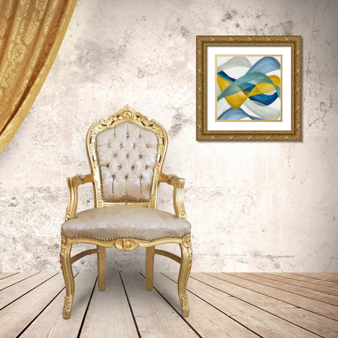 Horizontal Bands III Gold Ornate Wood Framed Art Print with Double Matting by Saunders, Alonzo