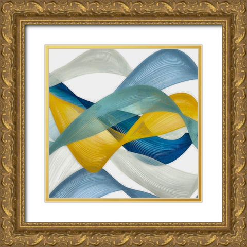 Horizontal Bands III Gold Ornate Wood Framed Art Print with Double Matting by Saunders, Alonzo