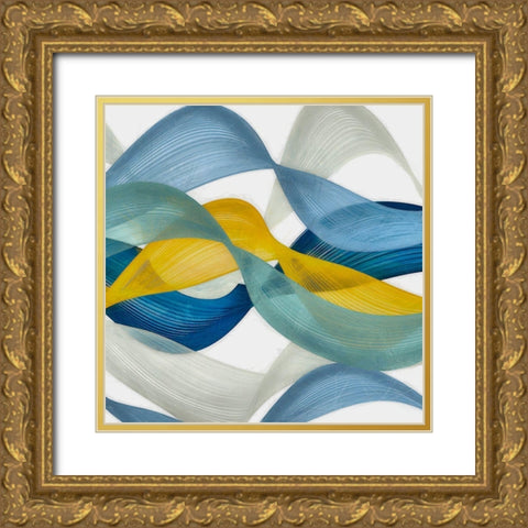 Horizontal Bands IV Gold Ornate Wood Framed Art Print with Double Matting by Saunders, Alonzo