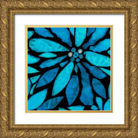 Black and Blue II Gold Ornate Wood Framed Art Print with Double Matting by Saunders, Alonzo