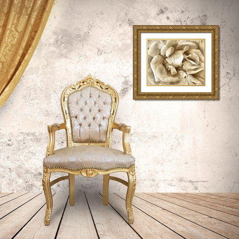 Neutral Wall Flower II Gold Ornate Wood Framed Art Print with Double Matting by Saunders, Alonzo