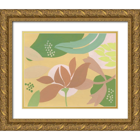 Neutral Blooms I Gold Ornate Wood Framed Art Print with Double Matting by Moore, Regina