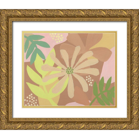 Neutral Blooms II Gold Ornate Wood Framed Art Print with Double Matting by Moore, Regina