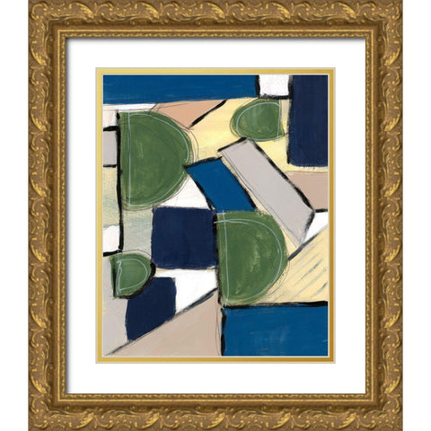 Spatial Mix I Gold Ornate Wood Framed Art Print with Double Matting by Moore, Regina