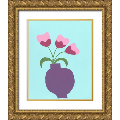 Modern Blooms I Gold Ornate Wood Framed Art Print with Double Matting by Moore, Regina