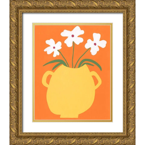 Modern Blooms II Gold Ornate Wood Framed Art Print with Double Matting by Moore, Regina