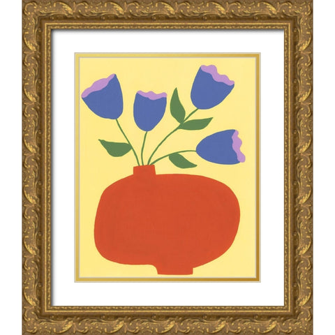 Modern Blooms III Gold Ornate Wood Framed Art Print with Double Matting by Moore, Regina