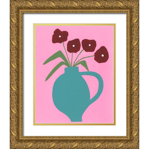 Modern Blooms IV Gold Ornate Wood Framed Art Print with Double Matting by Moore, Regina