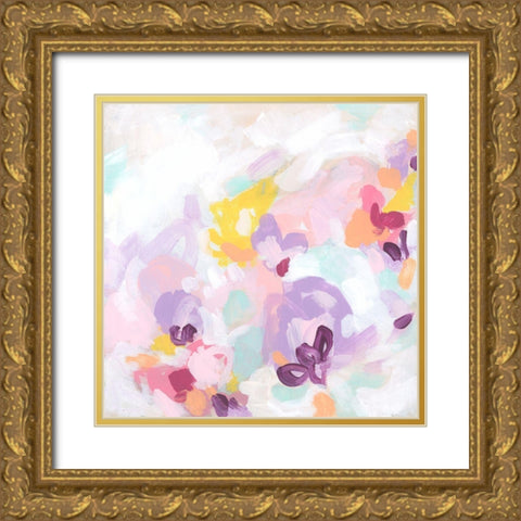 Petal Swirl I Gold Ornate Wood Framed Art Print with Double Matting by Vess, June Erica