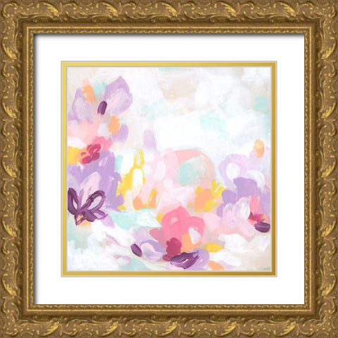 Petal Swirl II Gold Ornate Wood Framed Art Print with Double Matting by Vess, June Erica
