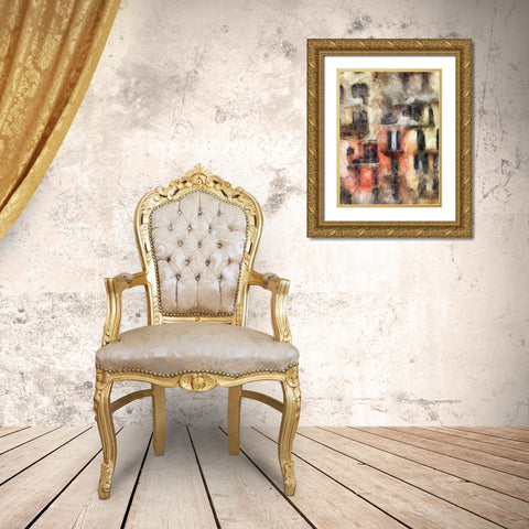 Stacked Houses I Gold Ornate Wood Framed Art Print with Double Matting by Saunders, Alonzo