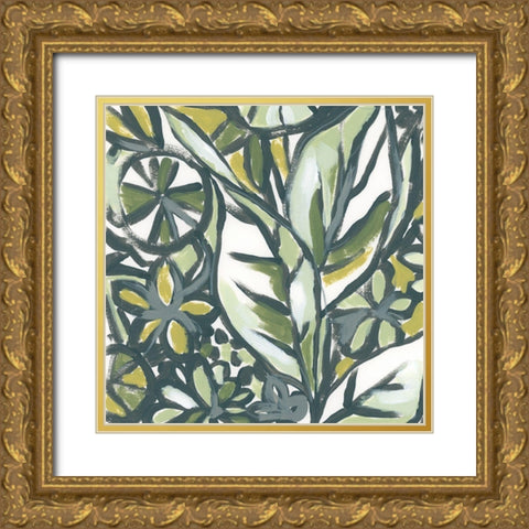 Fauvist Tropical IV Gold Ornate Wood Framed Art Print with Double Matting by Vess, June Erica