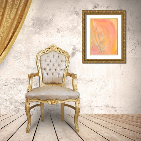 Peach Bliss I Gold Ornate Wood Framed Art Print with Double Matting by Moore, Regina