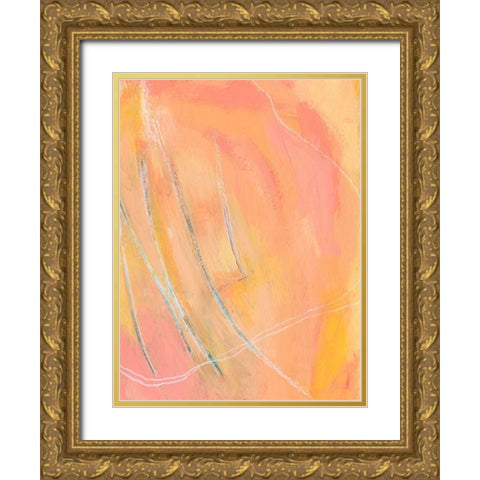 Peach Bliss I Gold Ornate Wood Framed Art Print with Double Matting by Moore, Regina