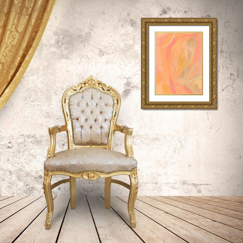 Peach Bliss II Gold Ornate Wood Framed Art Print with Double Matting by Moore, Regina