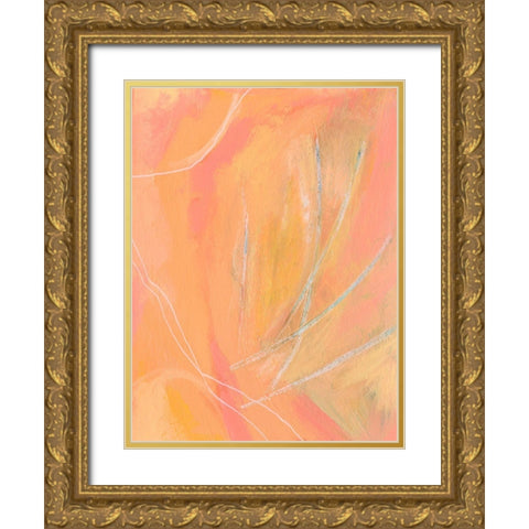 Peach Bliss II Gold Ornate Wood Framed Art Print with Double Matting by Moore, Regina