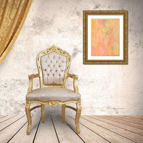 Peach Bliss III Gold Ornate Wood Framed Art Print with Double Matting by Moore, Regina