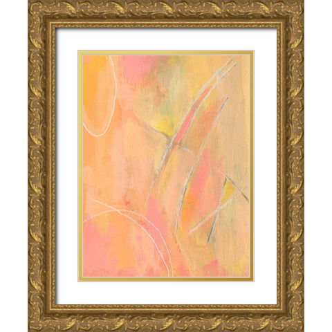 Peach Bliss III Gold Ornate Wood Framed Art Print with Double Matting by Moore, Regina