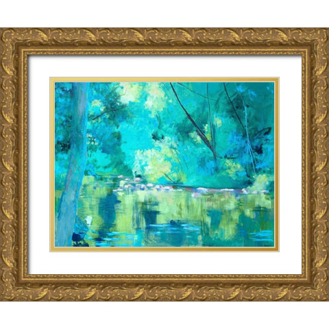 Housatonic River Gold Ornate Wood Framed Art Print with Double Matting by Sweetwater