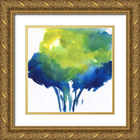 Magic Foliage I Gold Ornate Wood Framed Art Print with Double Matting by Combs, Joyce