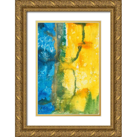 Aquatic Energy I Gold Ornate Wood Framed Art Print with Double Matting by Combs, Joyce