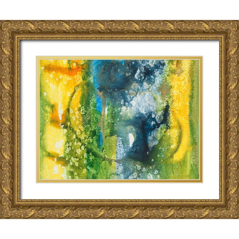 Aquatic Energy III Gold Ornate Wood Framed Art Print with Double Matting by Combs, Joyce