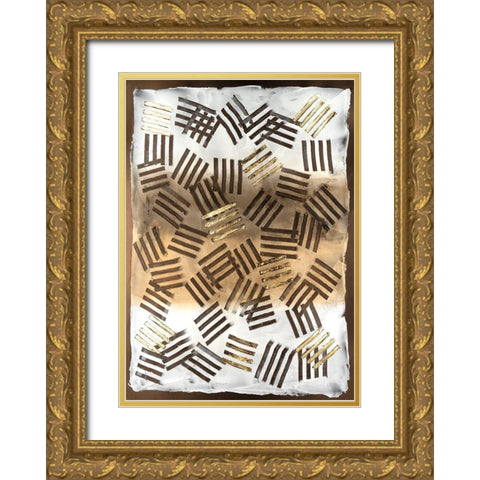 Raffia Palm II Gold Ornate Wood Framed Art Print with Double Matting by Lam, Vanna