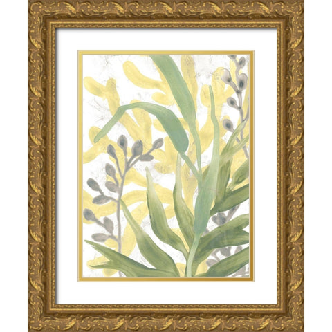 Sea Grass Fresco I Gold Ornate Wood Framed Art Print with Double Matting by Vess, June Erica