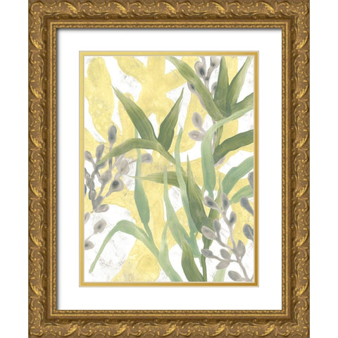 Sea Grass Fresco III Gold Ornate Wood Framed Art Print with Double Matting by Vess, June Erica