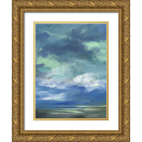 Island Morning Gold Ornate Wood Framed Art Print with Double Matting by Finch, Sheila