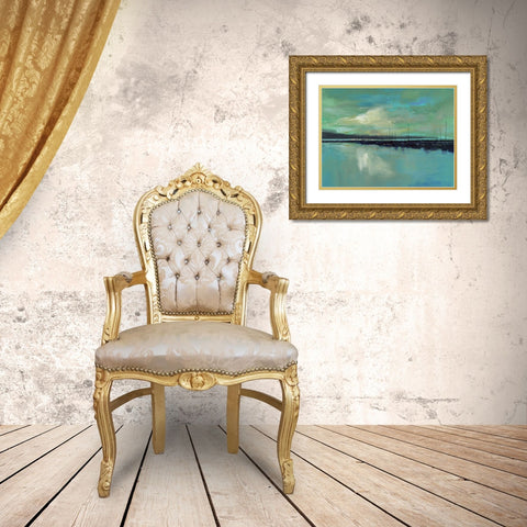 Harbor Light Gold Ornate Wood Framed Art Print with Double Matting by Finch, Sheila