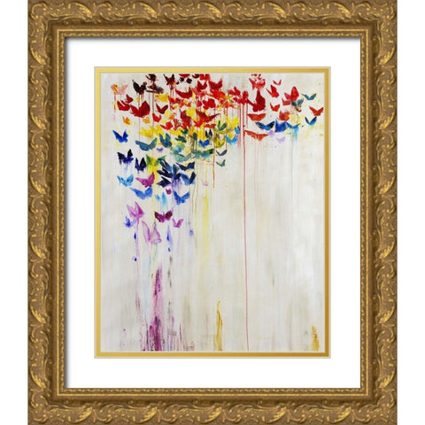 Orchid Spectrum II Gold Ornate Wood Framed Art Print with Double Matting by Maas, Jodi