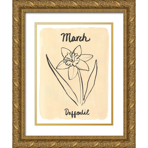 Birth Month III Gold Ornate Wood Framed Art Print with Double Matting by Warren, Annie