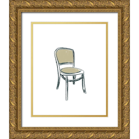 Take a Seat XI Gold Ornate Wood Framed Art Print with Double Matting by Vess, June Erica