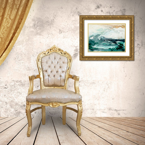 Sea Foam Flow I Gold Ornate Wood Framed Art Print with Double Matting by Parker, Jennifer Paxton