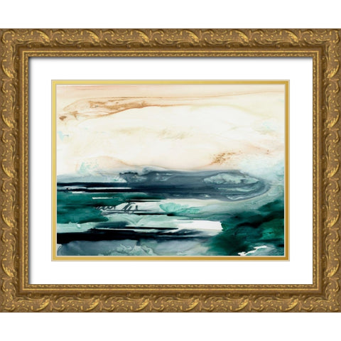 Sea Foam Flow II Gold Ornate Wood Framed Art Print with Double Matting by Parker, Jennifer Paxton
