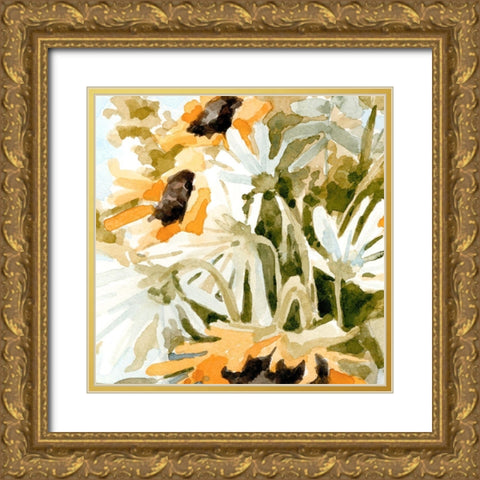 Bouquet Jumble I Gold Ornate Wood Framed Art Print with Double Matting by Caroline, Emma