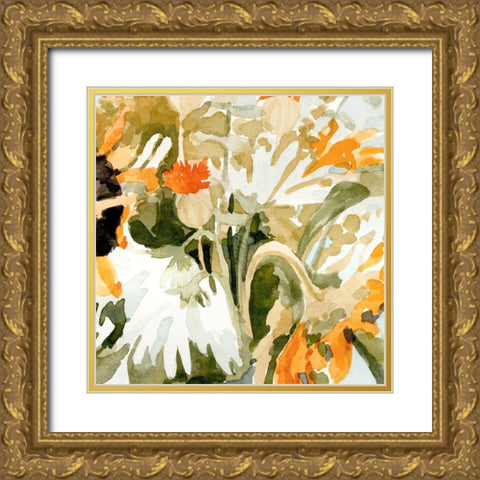 Bouquet Jumble II Gold Ornate Wood Framed Art Print with Double Matting by Caroline, Emma
