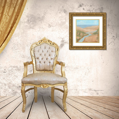 Sandy Brook I Gold Ornate Wood Framed Art Print with Double Matting by Green, Jacob