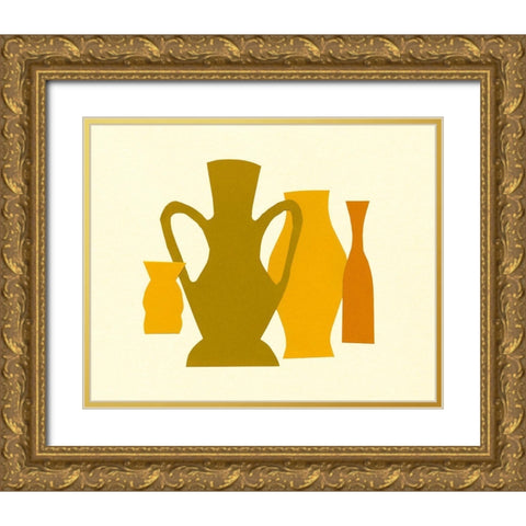 Posing Pottery I Gold Ornate Wood Framed Art Print with Double Matting by Sizemore, Natalie
