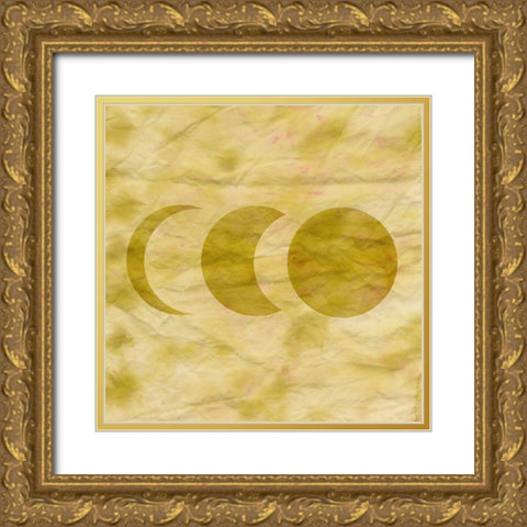 Tie Dye Moon I Gold Ornate Wood Framed Art Print with Double Matting by Sizemore, Natalie