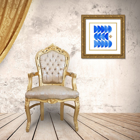 Sapphire Halves I Gold Ornate Wood Framed Art Print with Double Matting by Green, Jacob