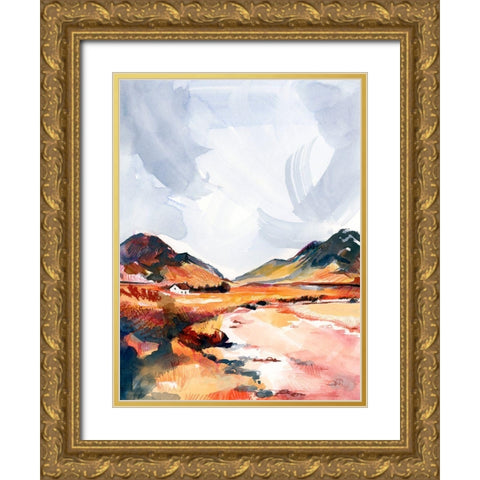 Chromatic Landscapes II Gold Ornate Wood Framed Art Print with Double Matting by Parker, Jennifer Paxton