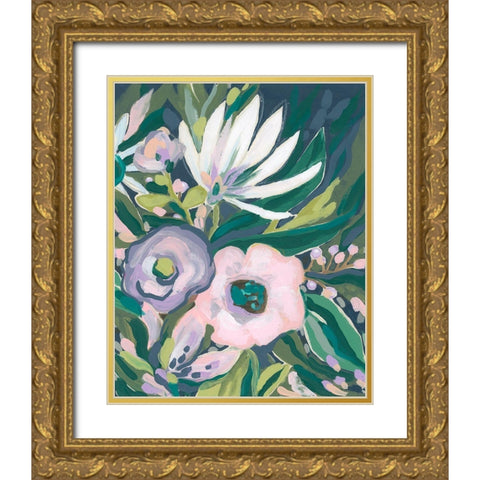 Purple Jungle Garden II Gold Ornate Wood Framed Art Print with Double Matting by Vess, June Erica