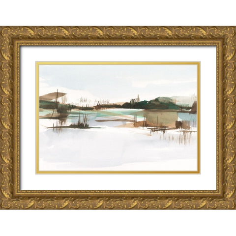 Marsh Reeds II Gold Ornate Wood Framed Art Print with Double Matting by Harper, Ethan