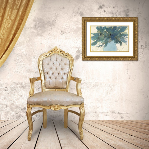 Blue Vintage Charm II Gold Ornate Wood Framed Art Print with Double Matting by Dixon, Samuel