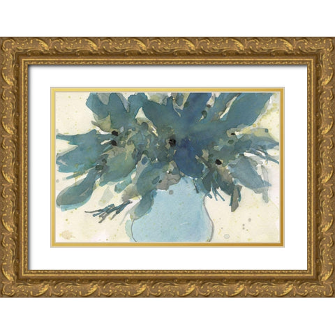 Blue Vintage Charm II Gold Ornate Wood Framed Art Print with Double Matting by Dixon, Samuel