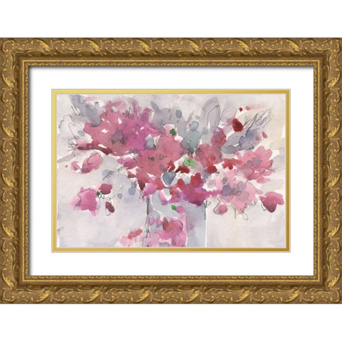 Floral Setting II Gold Ornate Wood Framed Art Print with Double Matting by Dixon, Samuel